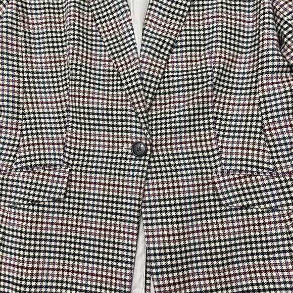 Talbots Notched Collar Single Breasted Wool Blend Houndstooth Blazer size 10 - Picture 3 of 14